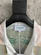 Muted Scenic Print Silk Shirt - Men's