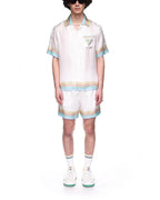 Embroidered Crest Silk Shirt - Men's