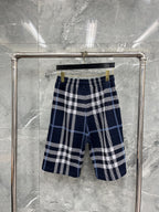 Navy Cotton Check Wide - Men's