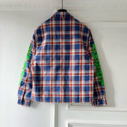 Blue Flannel Printed Sleeve Long-Sleeve - Men's