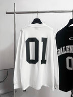 Black Jersey Numeral Long-Sleeve - Men's