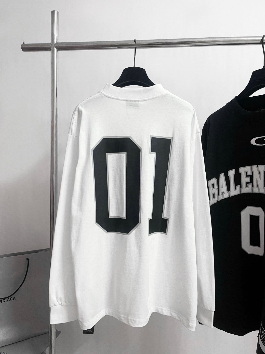Black Jersey Numeral Long-Sleeve - Men's