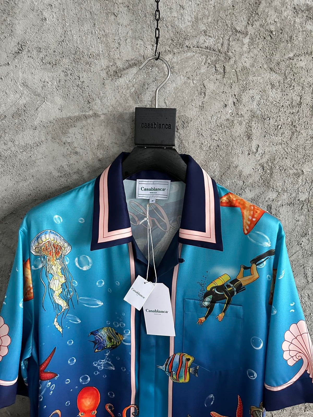Underwater Print Silk Shirt - Men's