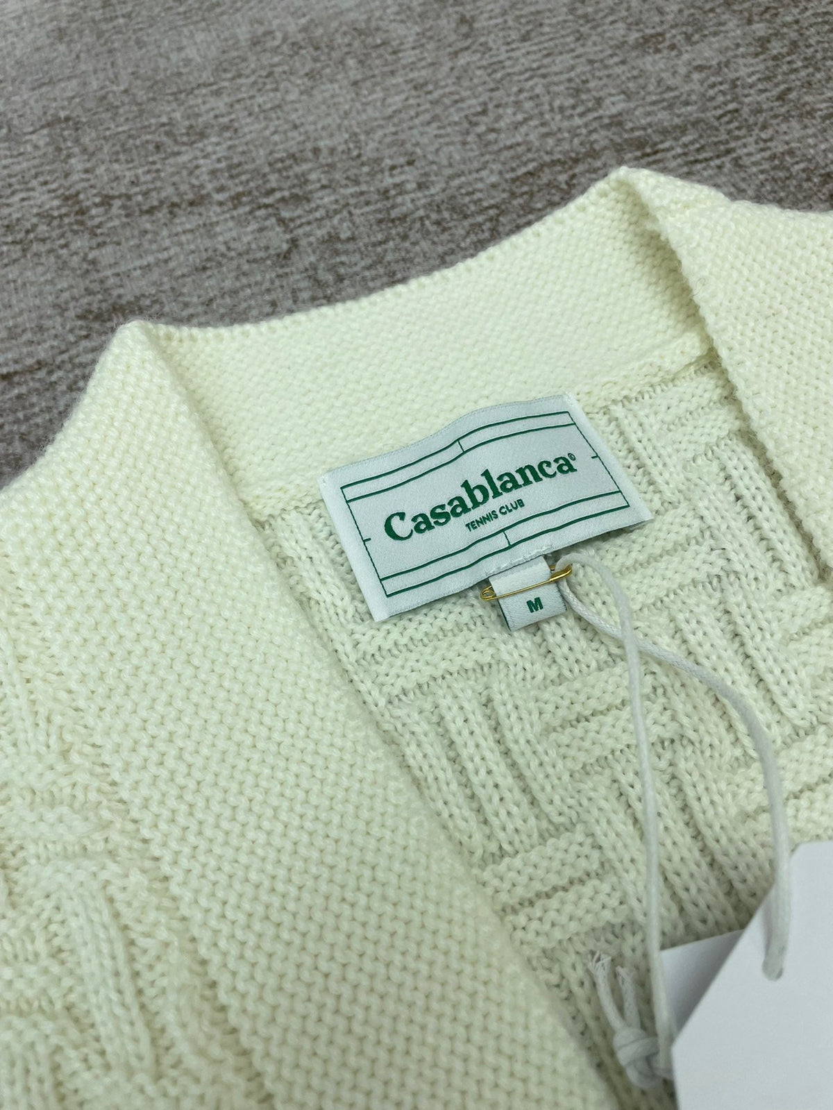 Navy Wool Cable Cardigan - Men's