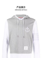 Grey Cotton Colourblock Zip-Through - Men's