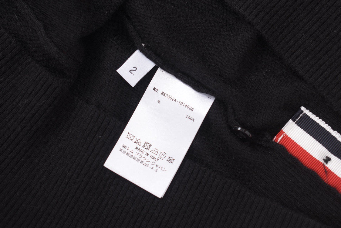 Grey Wool Four-Bar Crewneck - Men's