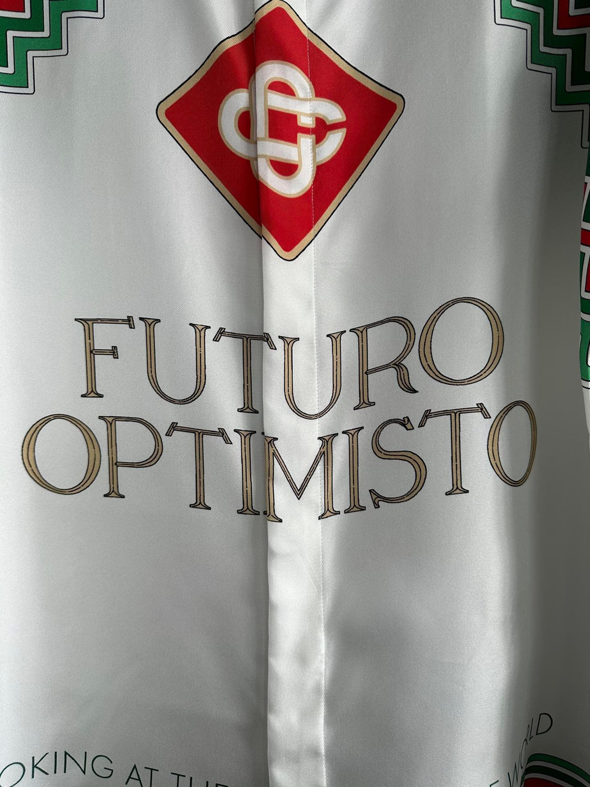 Futuro Optimisto Print Silk Polo Shirt - Men's