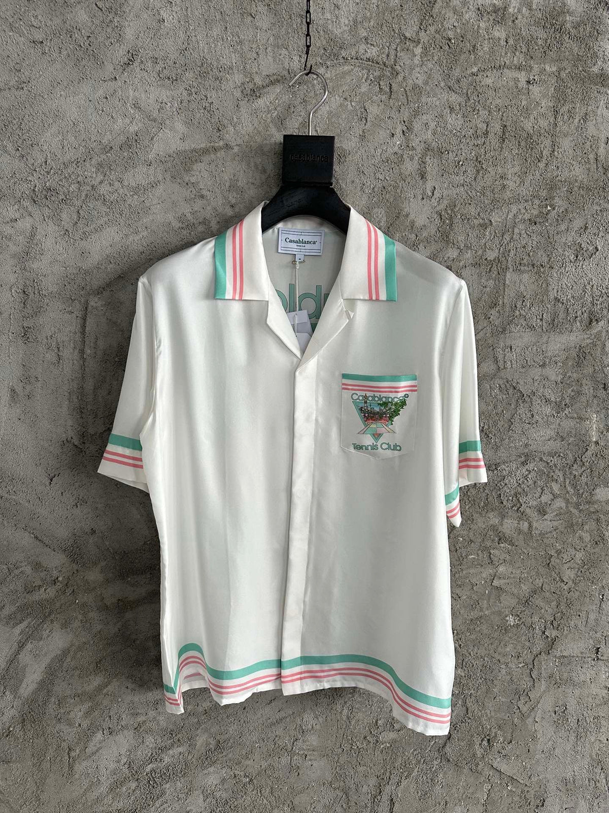 Pastel Trim Silk Shirt - Men's