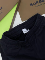 Navy Cotton Monogram Joggers - Men's