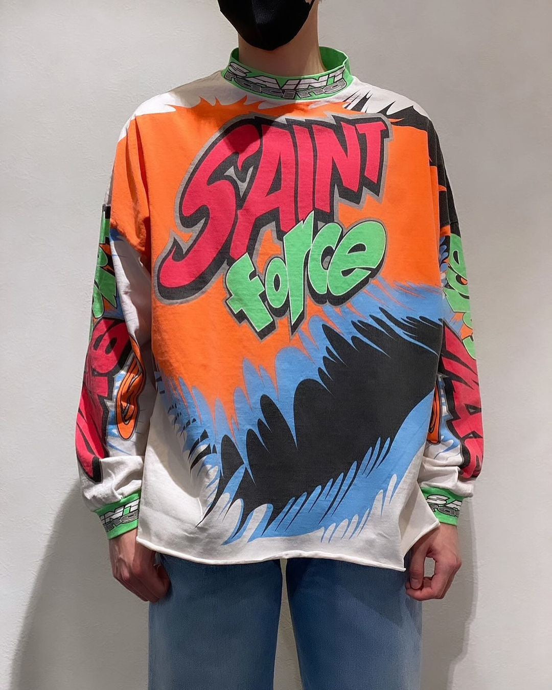 Cream Wool Graphic Crewneck - Men's