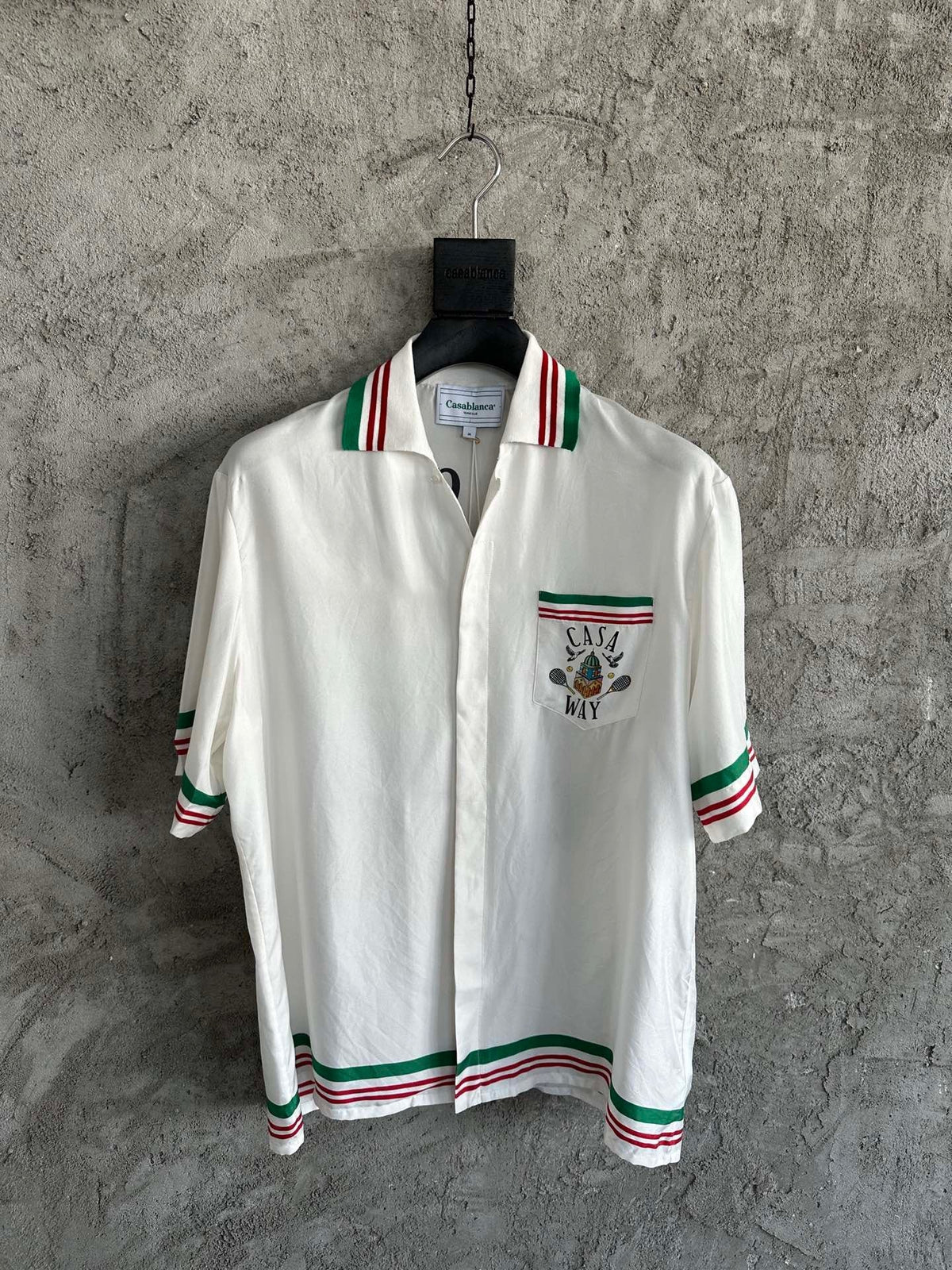 Crest Trim Silk Shirt - Men's