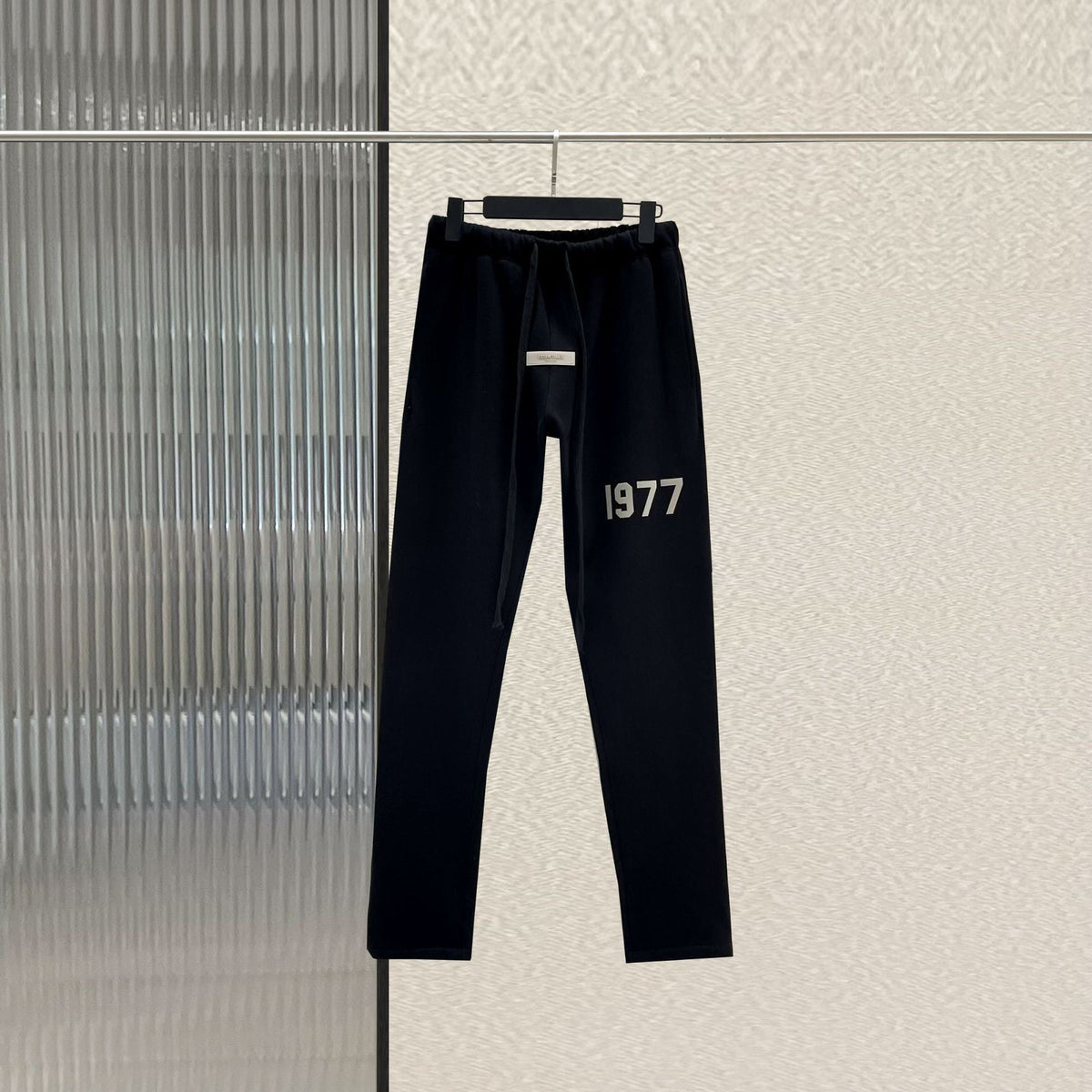 Black Cotton Numeral Print Joggers - Men's