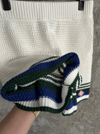 Navy Striped Knit Shorts - Men's