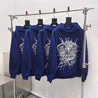 Navy Cotton Web Print Pullover - Men's