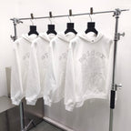 White Cotton Web Print Pullover - Men's