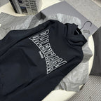 Black Cotton Logo Print Pullover - Men's