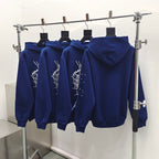 Navy Cotton Web Print Pullover - Men's