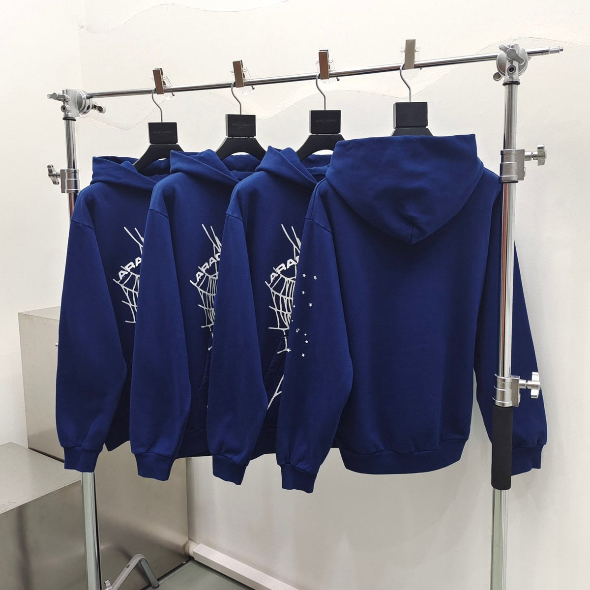Navy Cotton Web Print Pullover - Men's