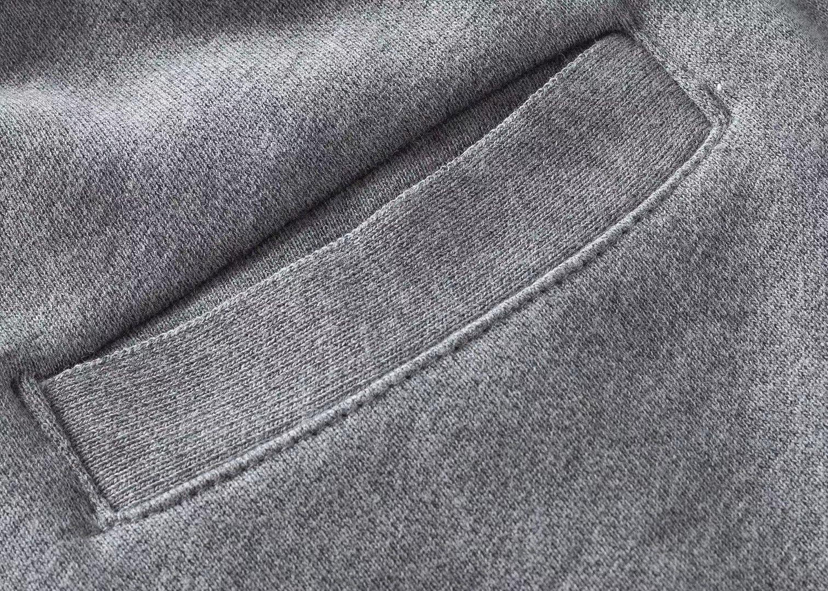 Grey Cotton Bar Stripe Joggers - Men's