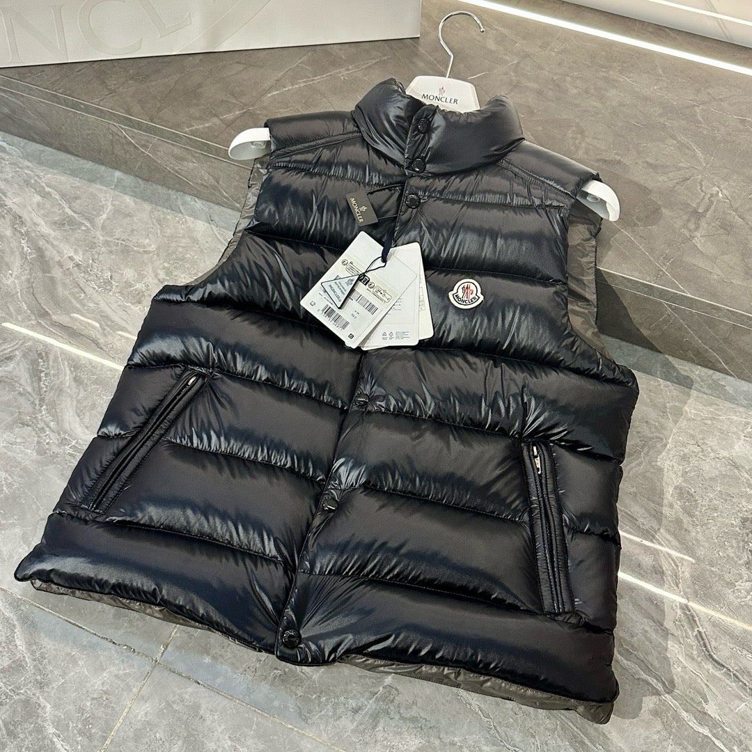 Black Nylon Glossy Gilet - Men's