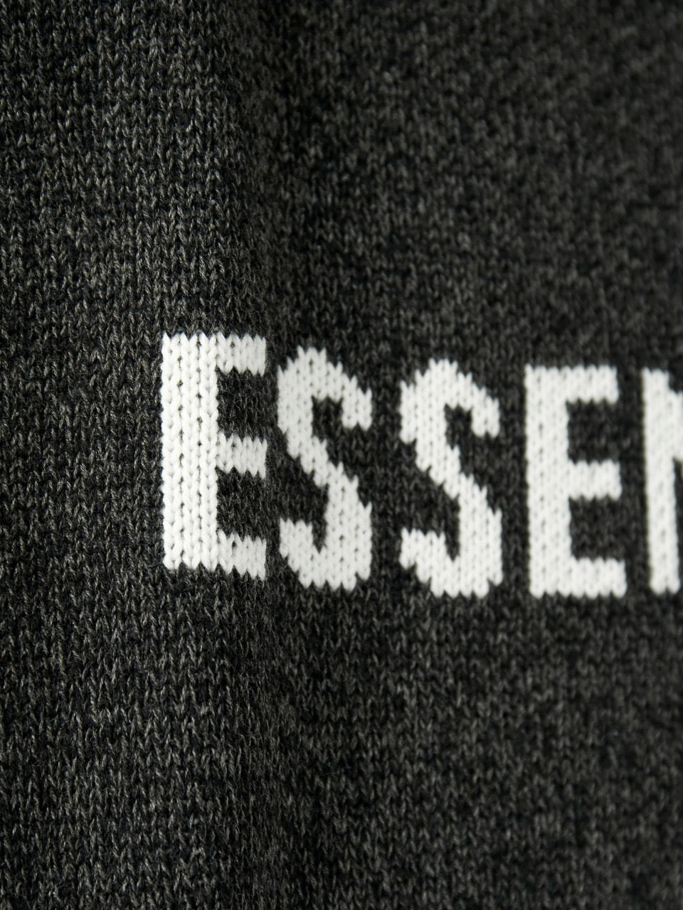Grey Wool Text Logo Crewneck - Men's