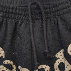 Black Cotton Graphic Wide-Leg - Men's