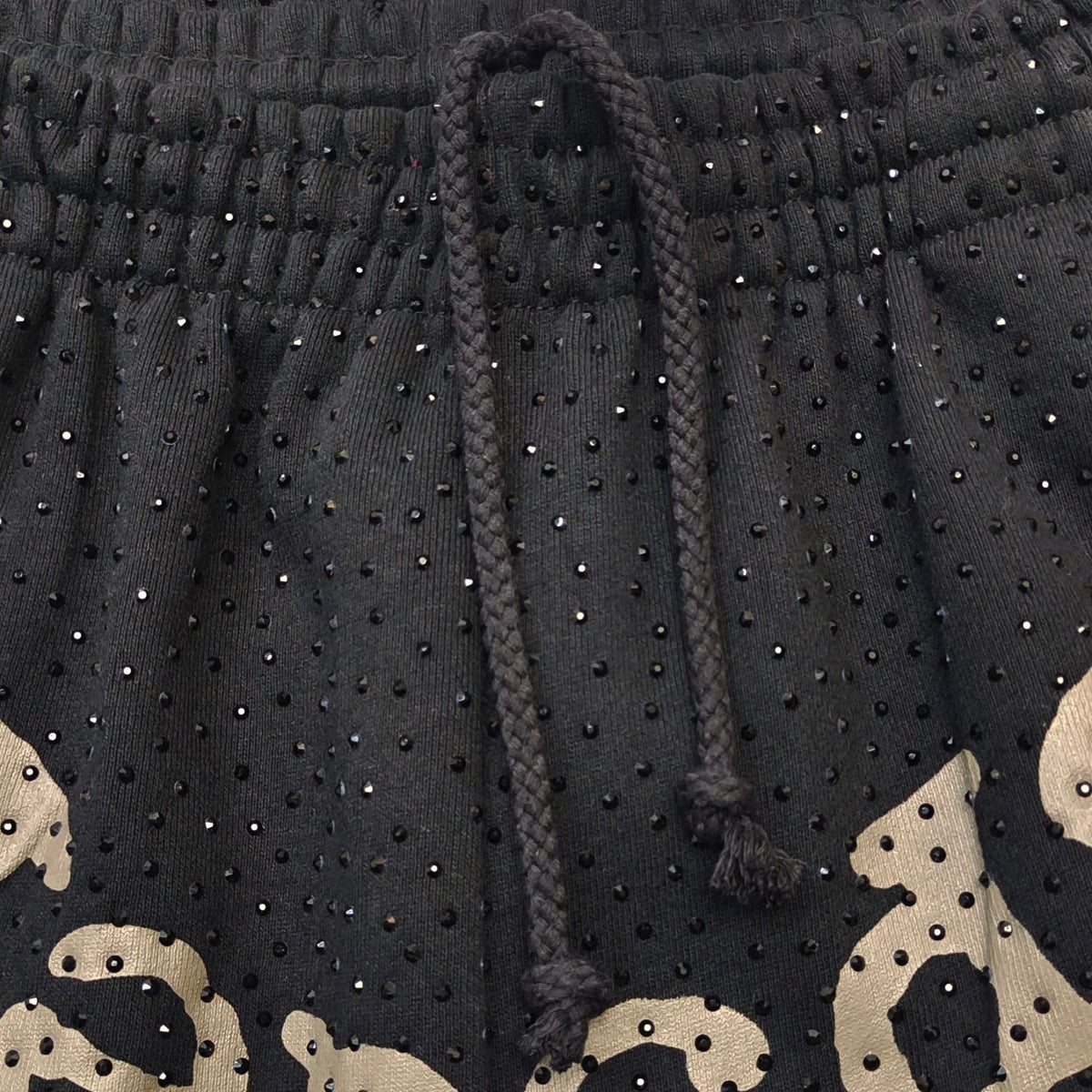 Black Cotton Graphic Wide-Leg - Men's
