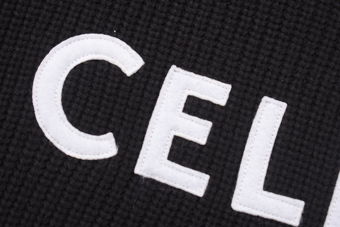 Black Cotton Bold Text Long-Sleeve - Men's