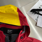 Red Nylon Colourblock Hooded - Men's