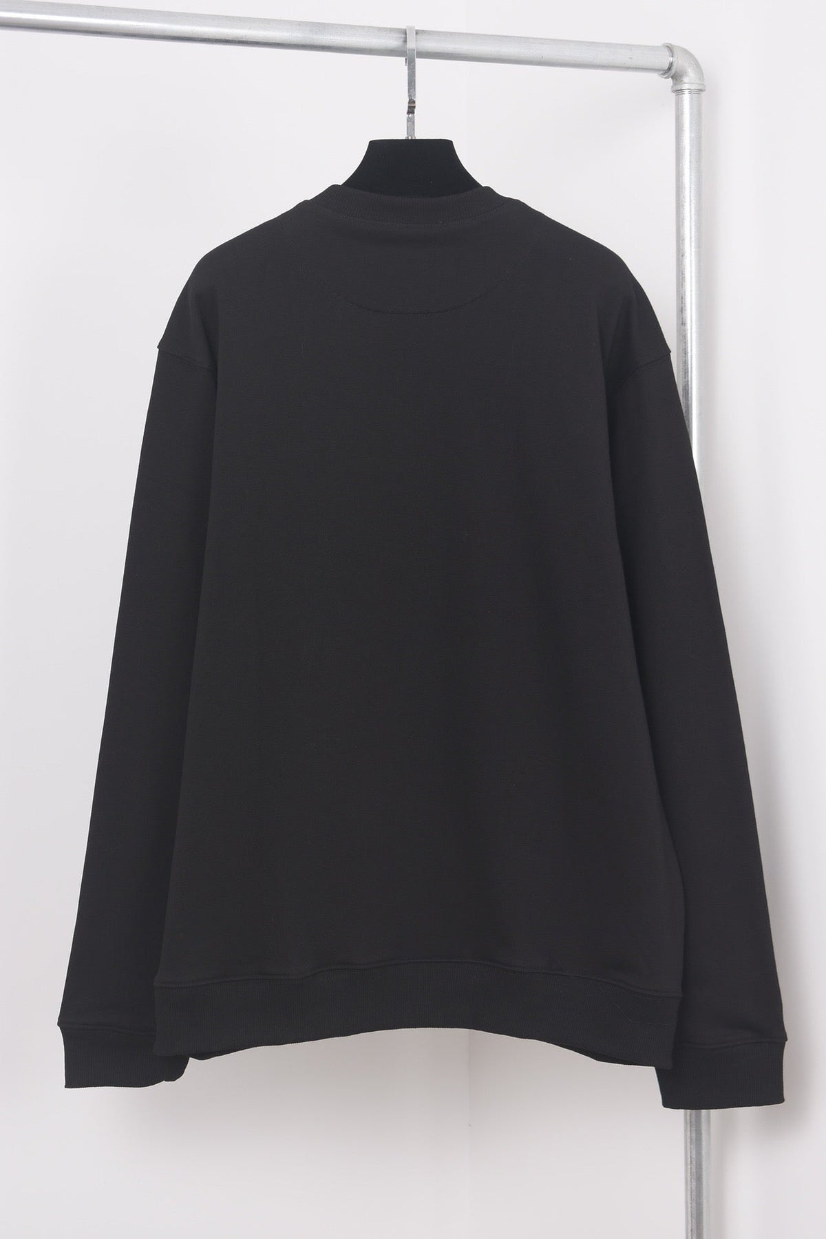 Black Cotton Triangle Logo Long-Sleeve - Men's