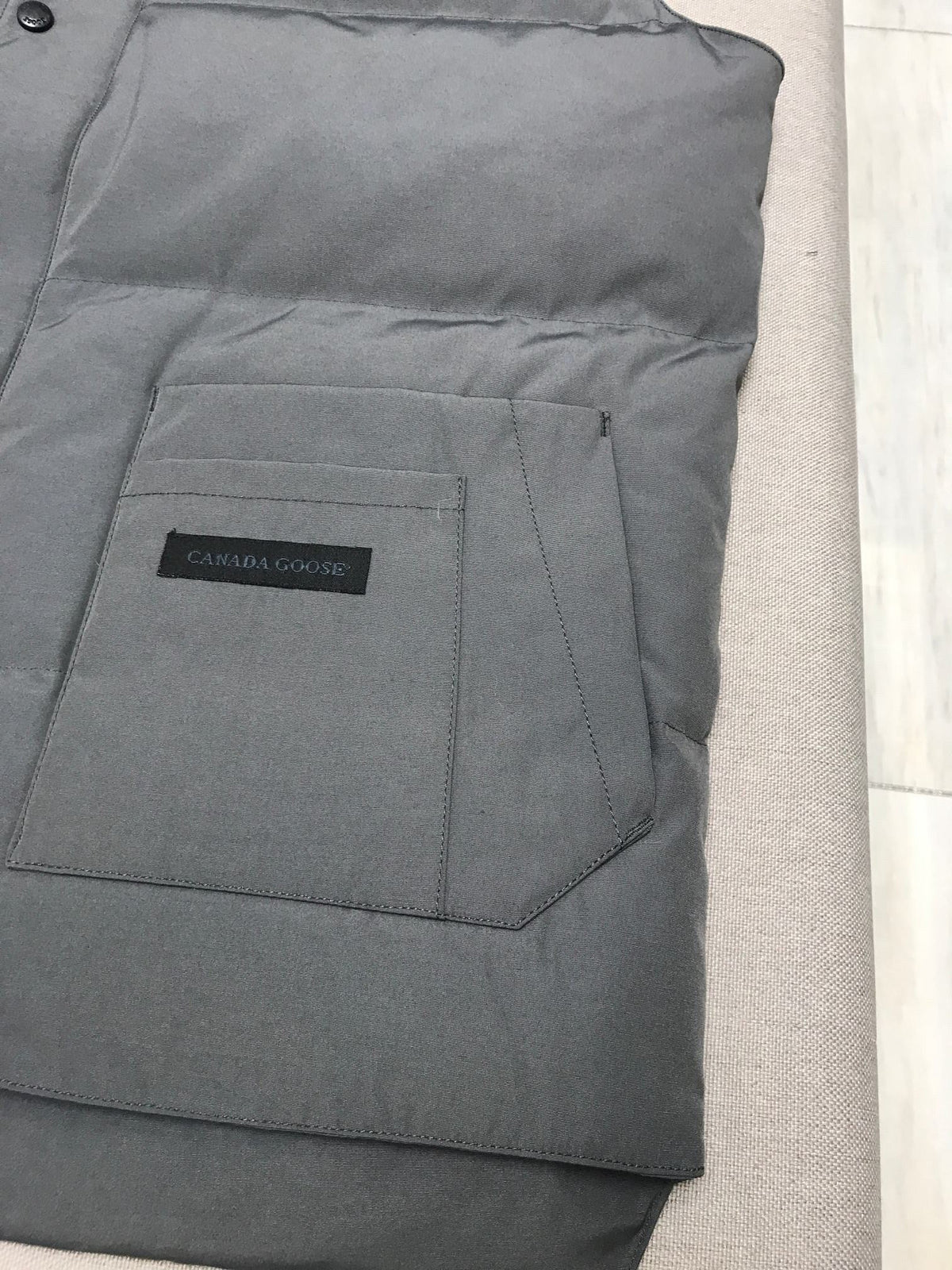 Black Nylon Arm Patch Gilet - Men's