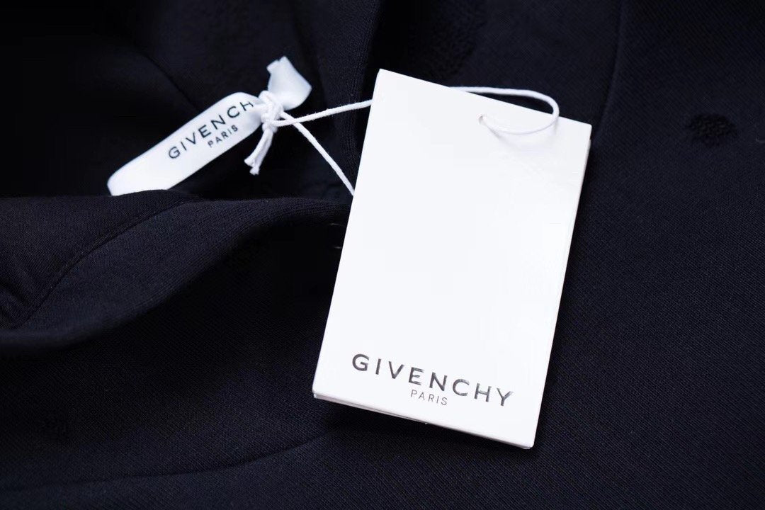 Black Cotton Logo Pullover - Men's