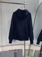 Navy Cotton Plain Zip-Through - Men's