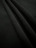 Black Cotton Text Logo Pullover - Men's