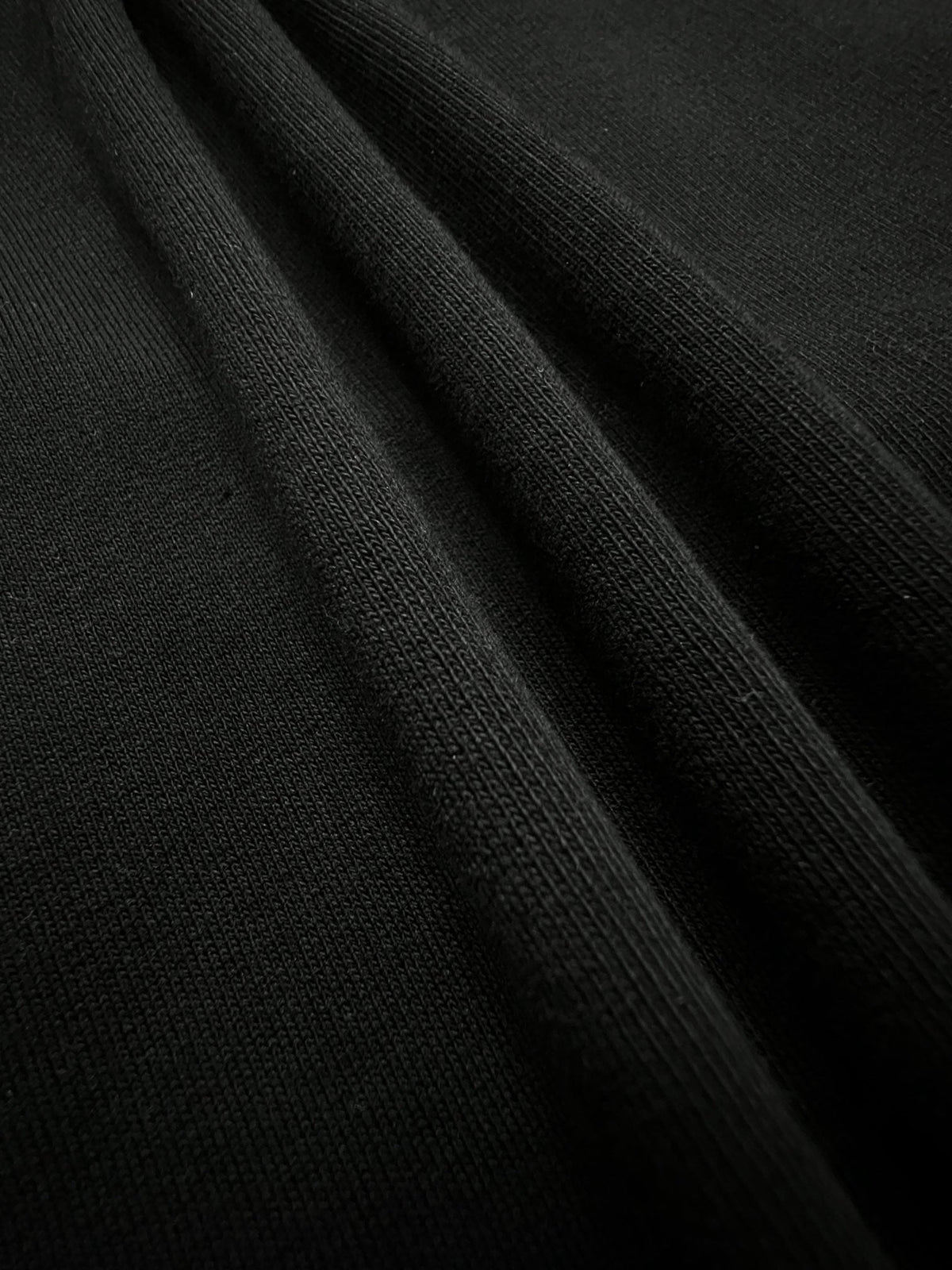 Black Cotton Text Logo Pullover - Men's