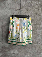 Floral Print Silk Shorts - Men's