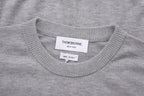 Grey Wool Four-Bar Crewneck - Men's