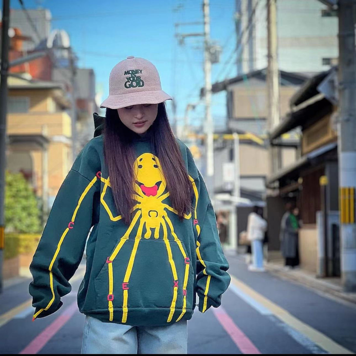 Green Cotton Graphic Pullover - Men's