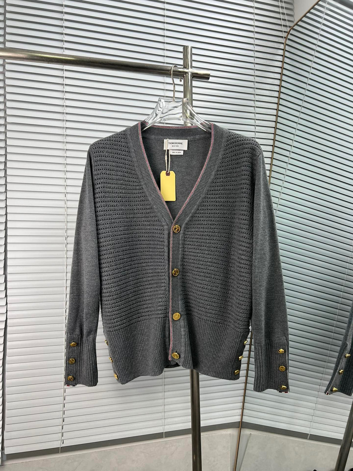 Grey Knit Cardigan - Men's