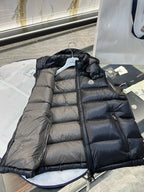 Black Nylon Hooded Gilet - Men's