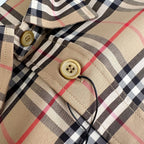 Beige Cotton Vintage Check Long-Sleeve - Men's