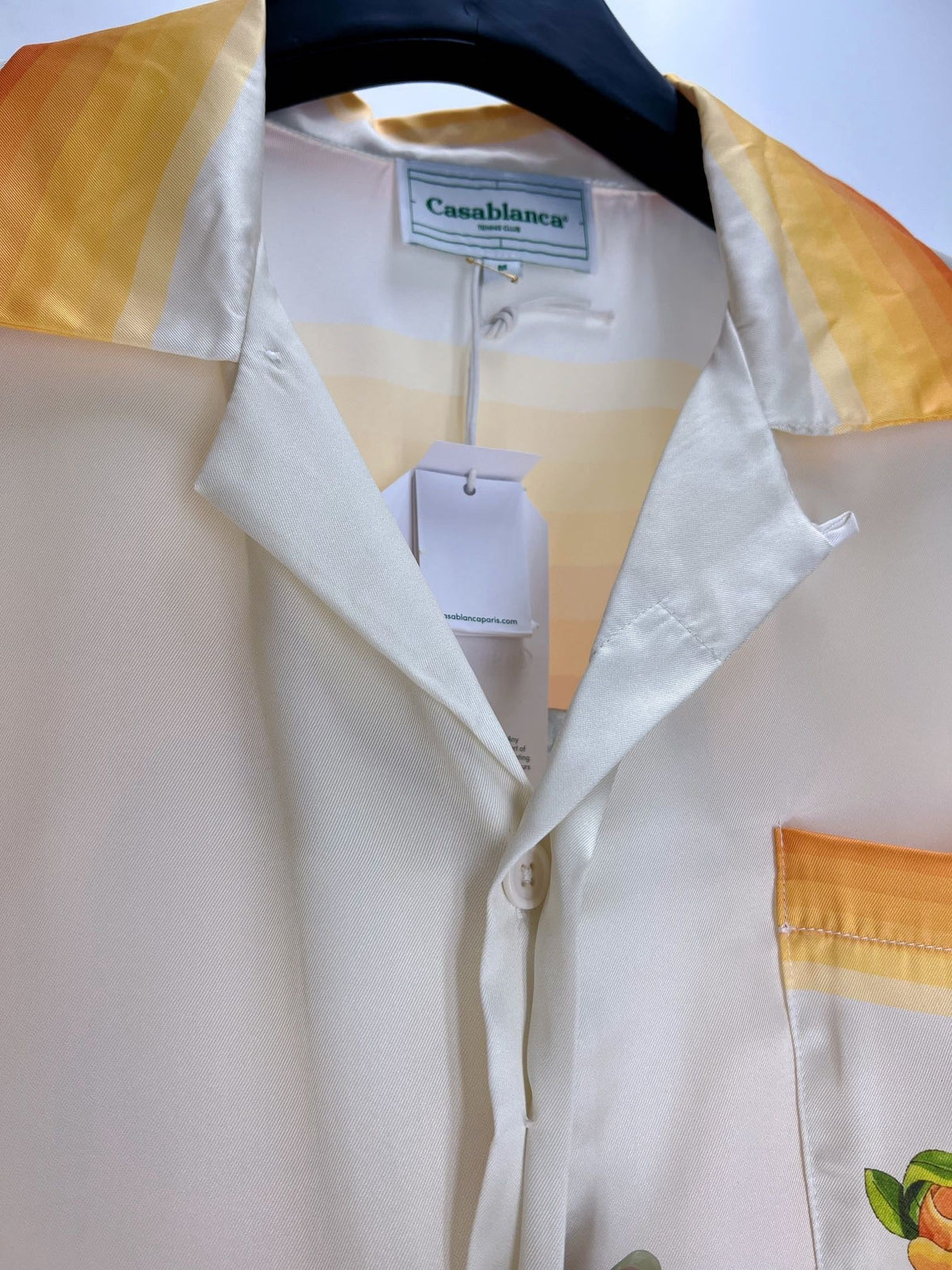 Orange Trim Silk Shirt - Men's