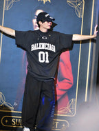 Black Jersey Numeral Short-Sleeve - Men's