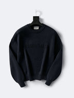 Cream Wool Text Logo Crewneck - Men's