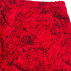 Red Cotton Web Print Joggers - Men's
