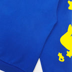 Blue Cotton Graphic Pullover - Men's