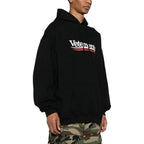 Black Cotton Logo Pullover - Men's
