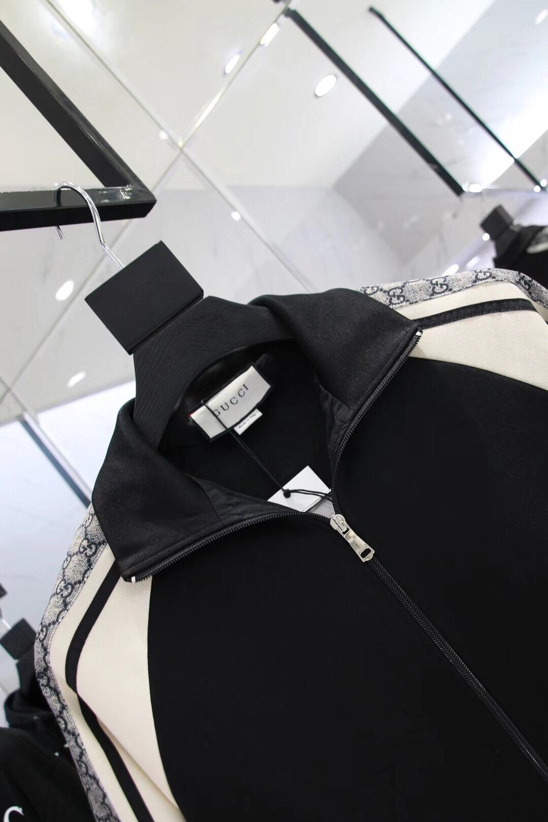 Black Jersey Contrast Panel Track - Men's