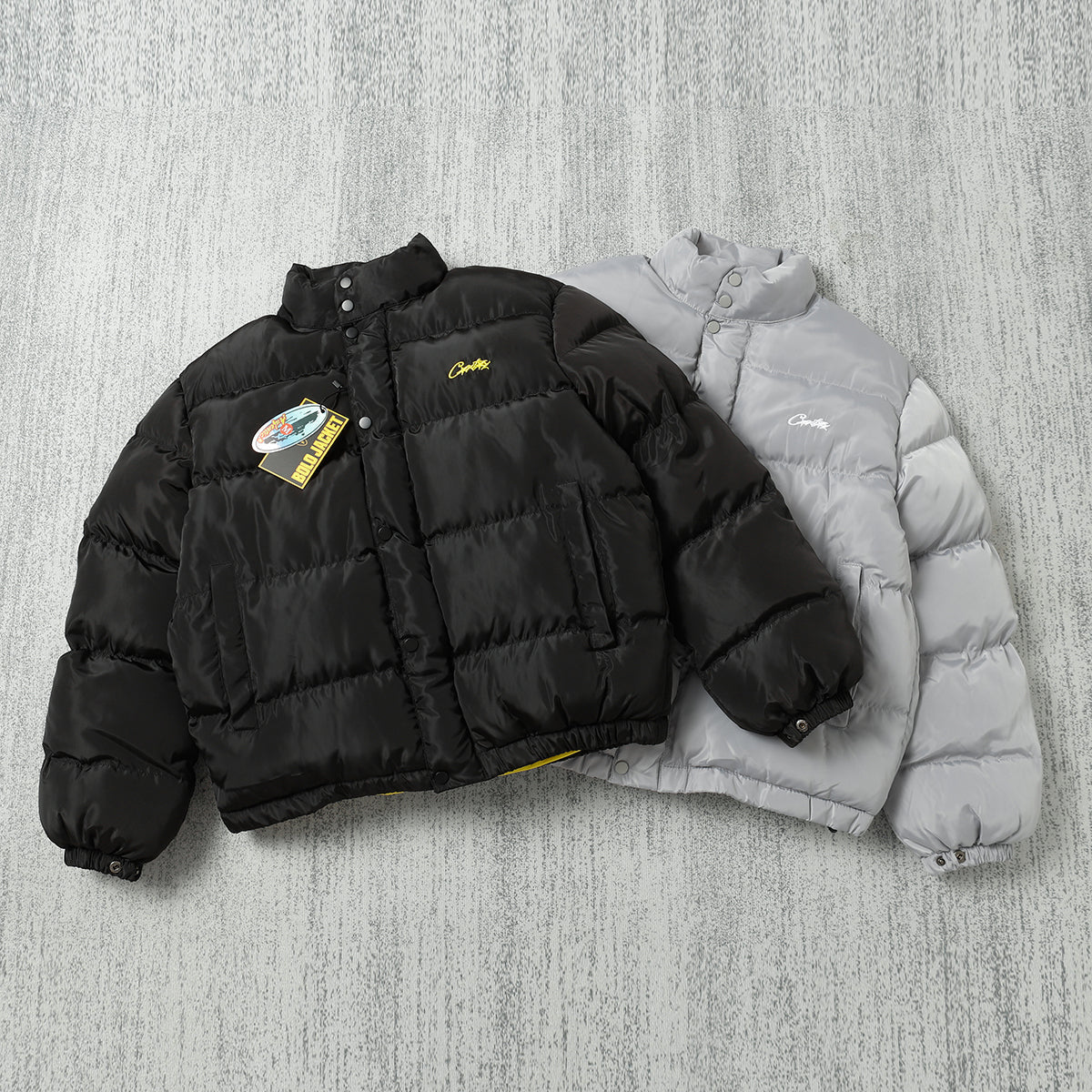Black and Grey Puffer Jacket - Men's