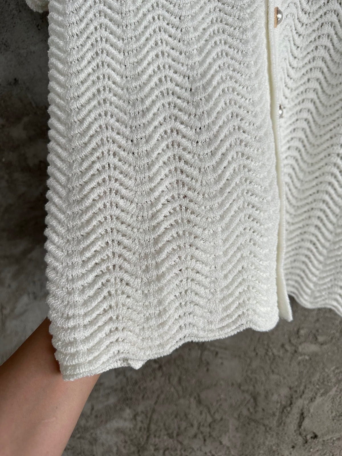 White Knit Pointelle Short-Sleeve - Men's